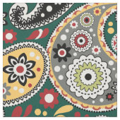 Bohemische Barockfarben Paisley Print Stoff (Nahaufnahme)