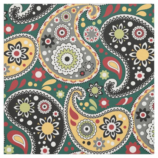 Bohemische Barockfarben Paisley Print Stoff (Muster)