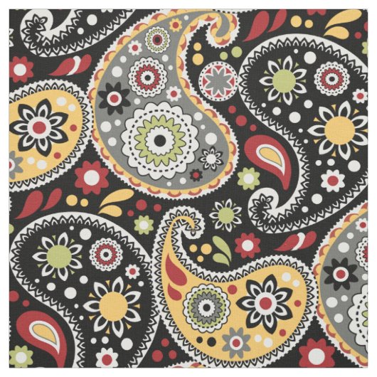 Bohemische Barockfarben Paisley Print Stoff (Muster)