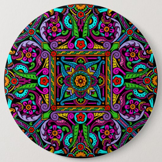 Bohemische beflecktes Glas-Art Button (Vorderseite)