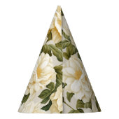 Bohemische beige Blume von Elfenbein Partyhütchen (Rückseite)