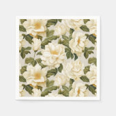 Bohemische beige Blume von Elfenbein Serviette (Vorderseite)