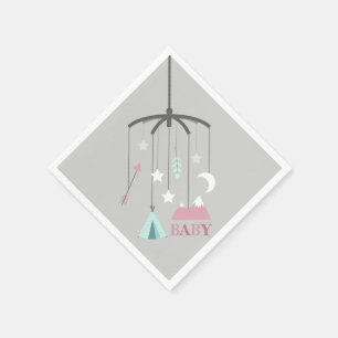 Bohemische bewegliche moderne rosa serviette