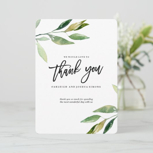 Bohemische Blätter Dankeschön Karte (Stehend Vorderseite)