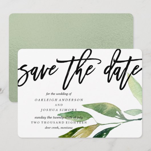 Bohemische Blätter Save the Date Skript (Vorne/Hinten)