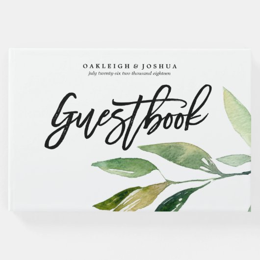 Bohemische Blätter Wedding Gästebuch (Vorderseite)