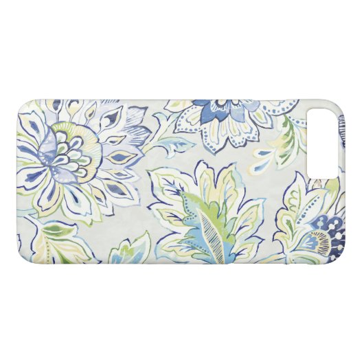 Bohemische blaue Blume Case-Mate iPhone Hülle (Rückseite (Horizontal))
