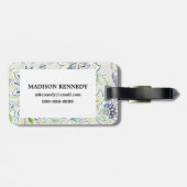 Bohemische blaue Blume Gepäckanhänger (Rückseite horizontal)