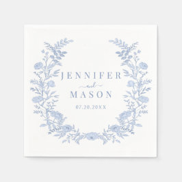 Bohemische blaue Blumenkränze Serviette