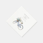 Bohemische Blue Bicycle Watercolor Hochzeit Serviette (Ecke)