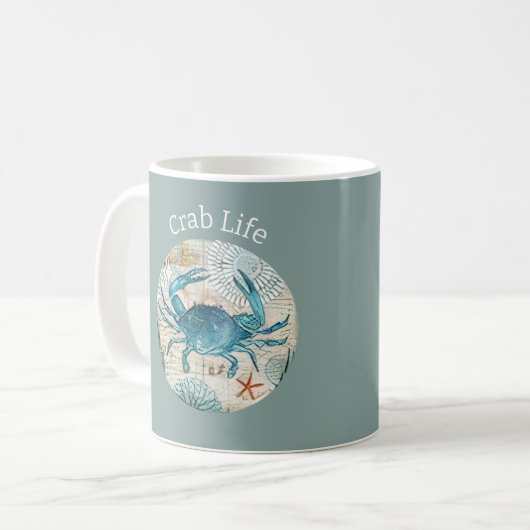 Bohemische Blues Crab Life Collection Kaffeetasse (Vorderseite Links)