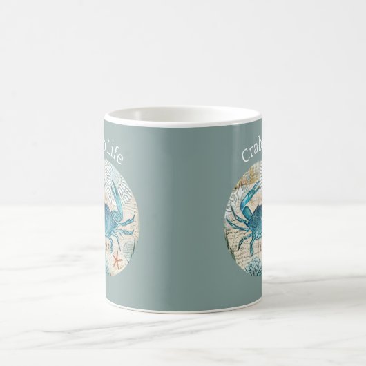 Bohemische Blues Crab Life Collection Kaffeetasse (Mittel)