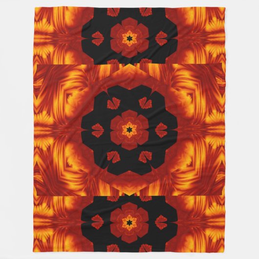 Bohemische Blume 82 Fleecedecke (Vorderseite)