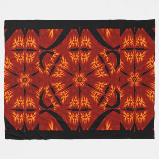 Bohemische Blume 84 Fleecedecke (Vorderseite (Horizontal))