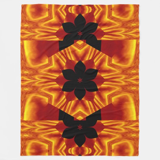 Bohemische Blume 88 Fleecedecke (Vorderseite)