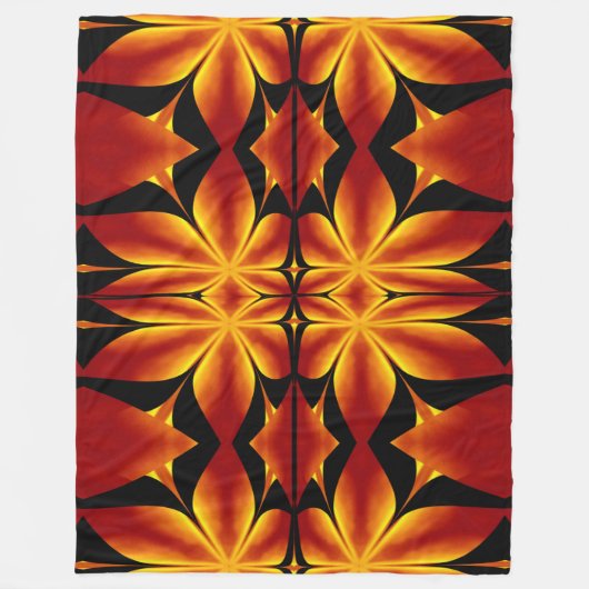 Bohemische Blume 92 Fleecedecke (Vorderseite)