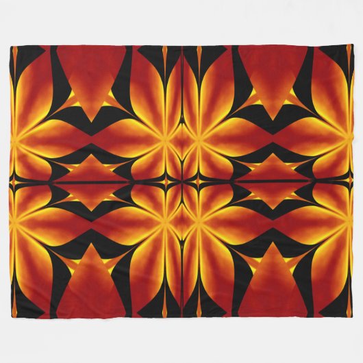 Bohemische Blume 92 Fleecedecke (Vorderseite (Horizontal))