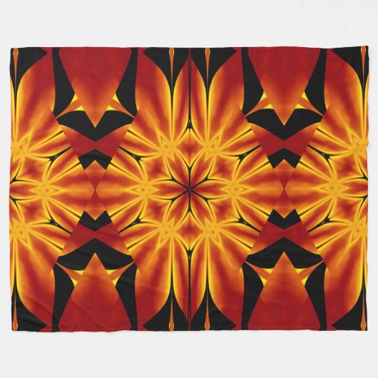 Bohemische Blume 93 Fleecedecke (Vorderseite (Horizontal))