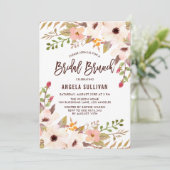 Bohemische Blume Bridal Brunch Einladung (Stehend Vorderseite)