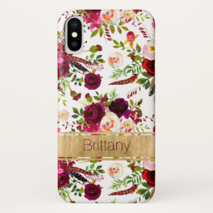 Bohemische Blume, Feathers Case-Mate iPhone X Fall Hülle