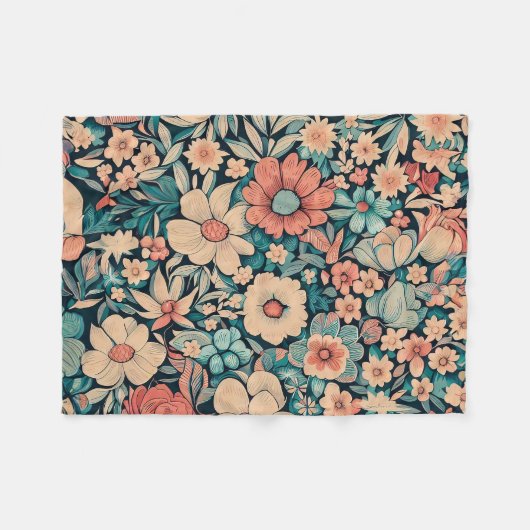 Bohemische Blume Fleecedecke (Vorderseite (Horizontal))