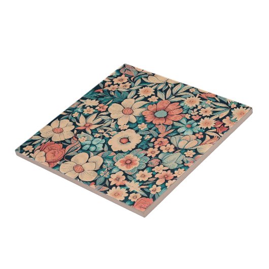 Bohemische Blume Fliese (Seite)