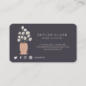 Bohemische Blume gepunktete Pflanze Zuhause Stagin Visitenkarte (Rückseite)