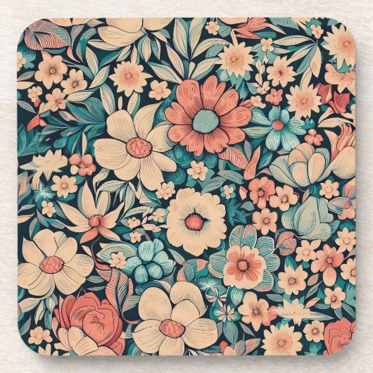 Bohemische Blume Getränkeuntersetzer (Vorderseite)