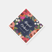 Bohemische Blume - Hochzeit von Navy Blue Serviette (Ecke)