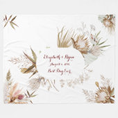 Bohemische Blume Hochzeitscouch Fleecedecke (Vorderseite (Horizontal))