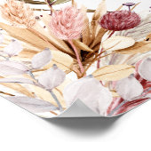 Bohemische Blume Hochzeitsempfang Danke Poster (Ecke)