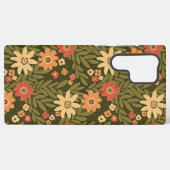 Bohemische Blume in Erdtönen Samsung Galaxy Hülle (Rückseite (Horizontal))