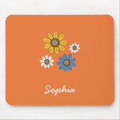 Bohemische Blume Individuelle Name Mousepad (Vorne)