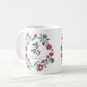 Bohemische Blume mehrfarbige Hochzeit Kaffeetasse (Vorderseite Links)