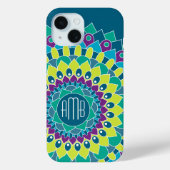 Bohemische Blume mit Monogrammen Case-Mate iPhone Hülle (Rückseite)