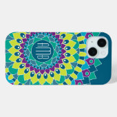 Bohemische Blume mit Monogrammen Case-Mate iPhone Hülle (Rückseite (Horizontal))