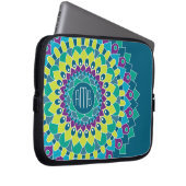Bohemische Blume mit Monogrammen Laptopschutzhülle (Vorne Rechts)