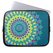 Bohemische Blume mit Monogrammen Laptopschutzhülle (Vorderseite)