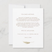 Bohemische Blume & Pampas Grass Dankeschön Karte (Rückseite)