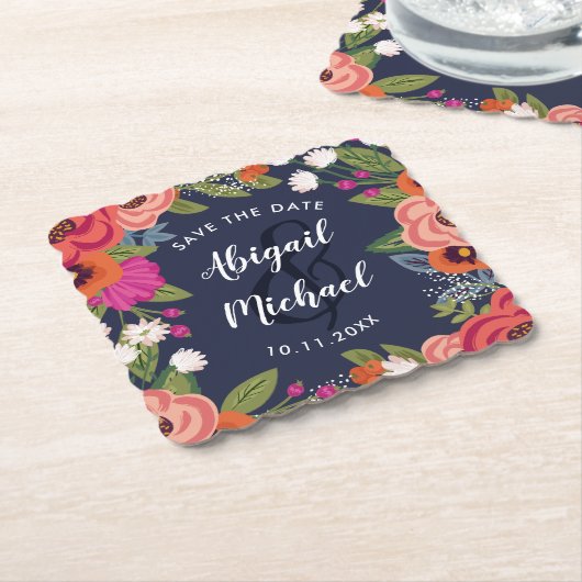 BOHEMISCHE BLUME - SAVE THE DATE UNTERSETZER (angewinkelt)