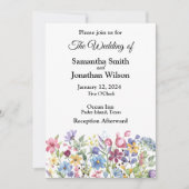 Bohemische Blume Wasserfarben Foto Einladung (Vorderseite)