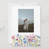 Bohemische Blume Wasserfarben Foto Einladung (Rückseite)