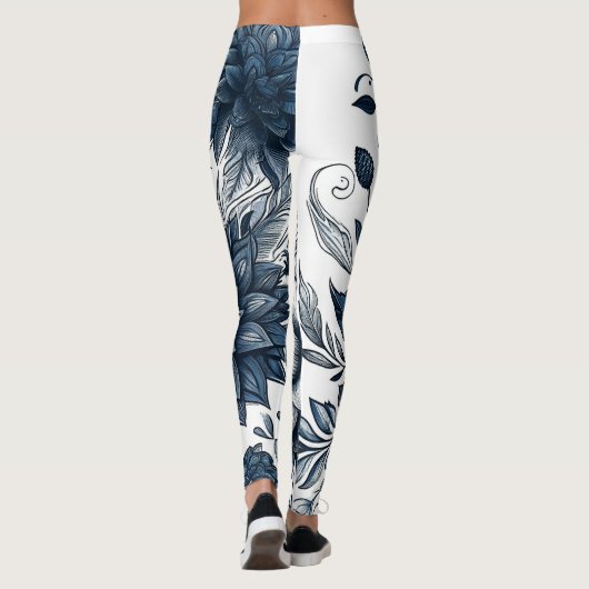Bohemische Blumen- und Blütendrucke Leggings (Rückseite)