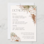 Bohemische Blumen und Feathers Bach Weekend Einladung (Rückseite)