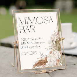 Bohemische Blumen und Feathers Mimosa Bar Poster