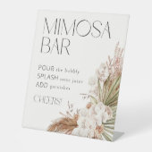Bohemische Blumen und Feathers Mimosa Bar Sockelschild (Vorderseite)