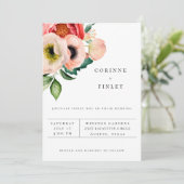 Bohemische Blumenbouquet Hochzeitseinladung Ankündigung (Stehend Vorderseite)