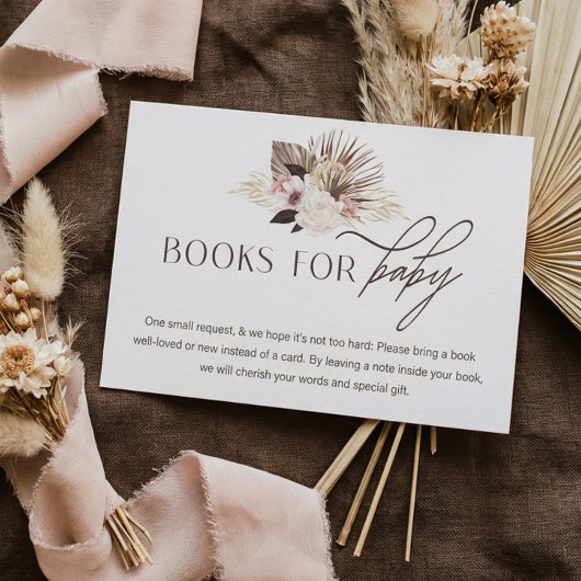 Bohemische Blumenbücher für Babydusche Begleitkarte