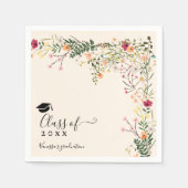 Bohemische Blumendekoration Wildblumen Abschluss Serviette (Vorderseite)