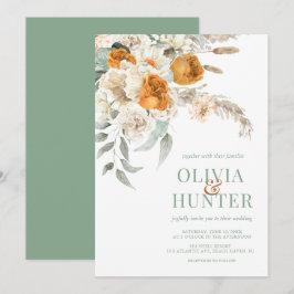 Bohemische Blumenhochzeit Einladung